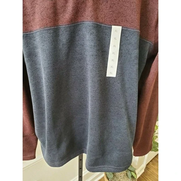 Sonoma Men's Blue & Maroon 100% Polyester Long Sleeve Supersoft Sweater Size XL - Picture 6 of 12